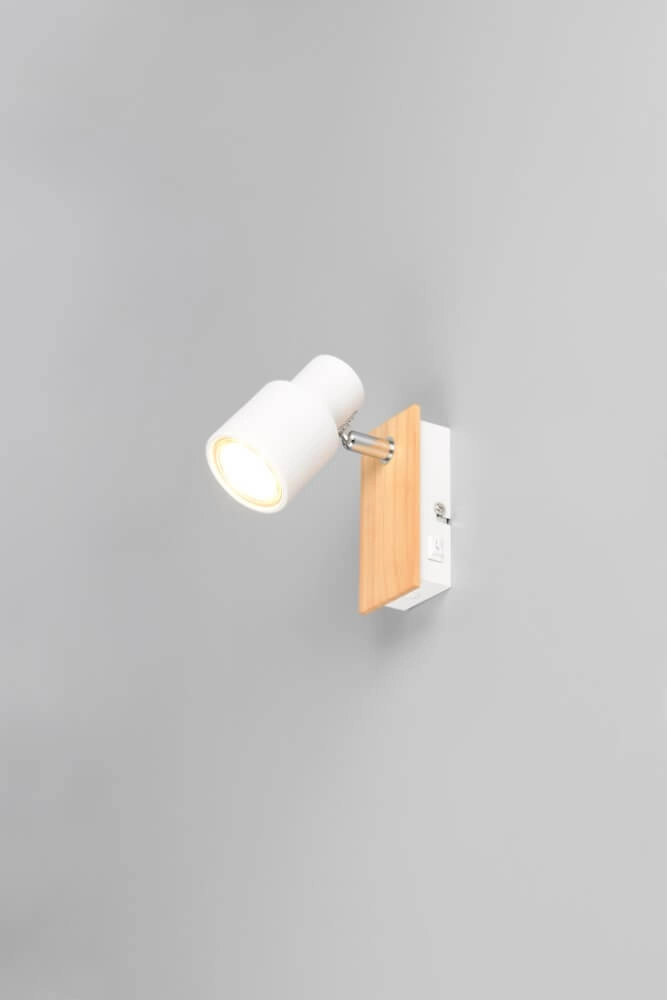 Design wall lamp Pierre white with wood Trio 4017807638141