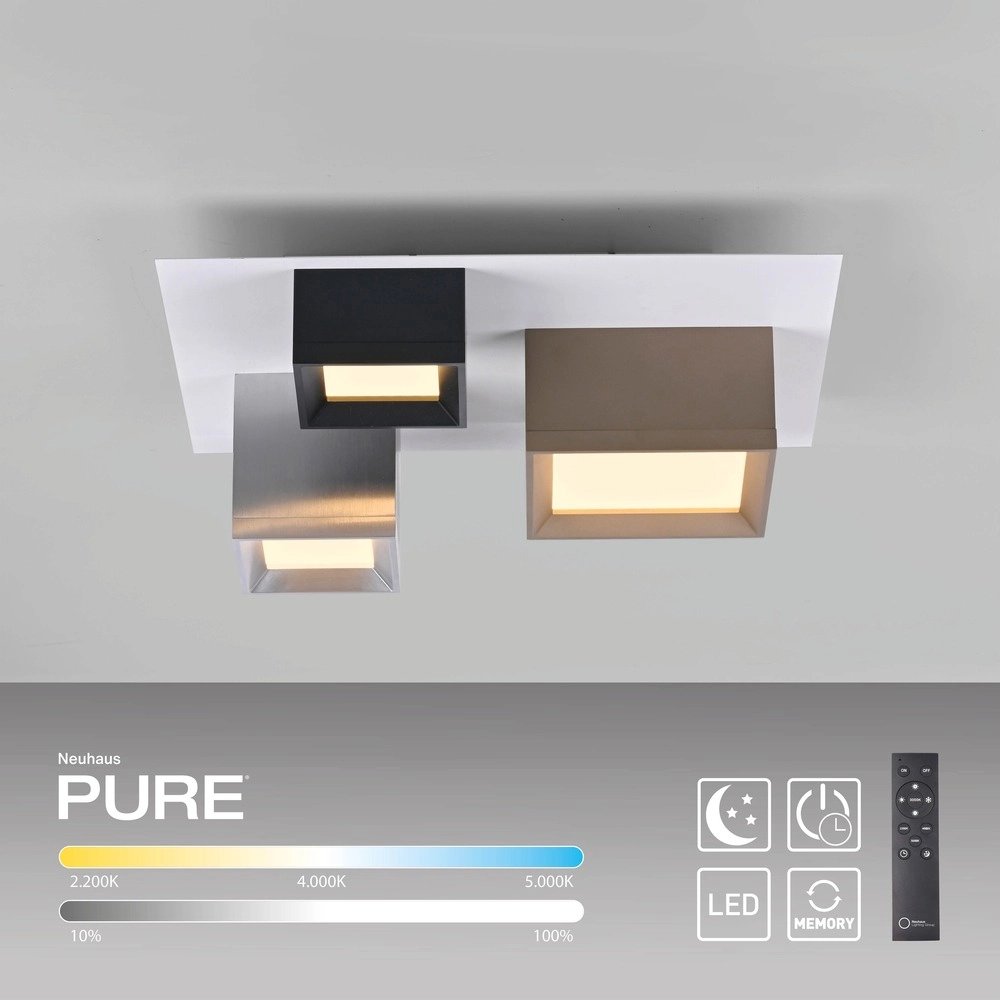 Led ceiling light Pure Manhattan 3-light Paul Neuhaus 4012248396872