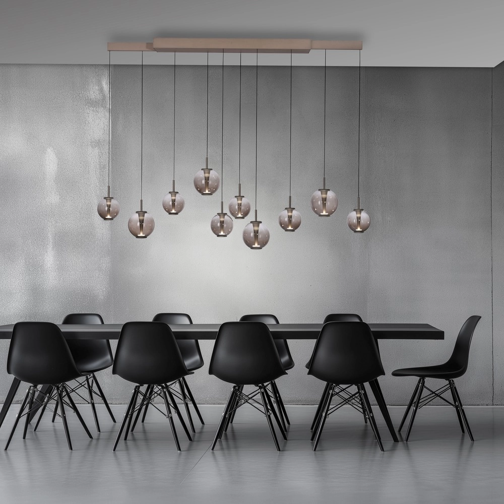 Pendant lamp Pure E-Infinty Bronce with amber glass Paul Neuhaus 4012248397886