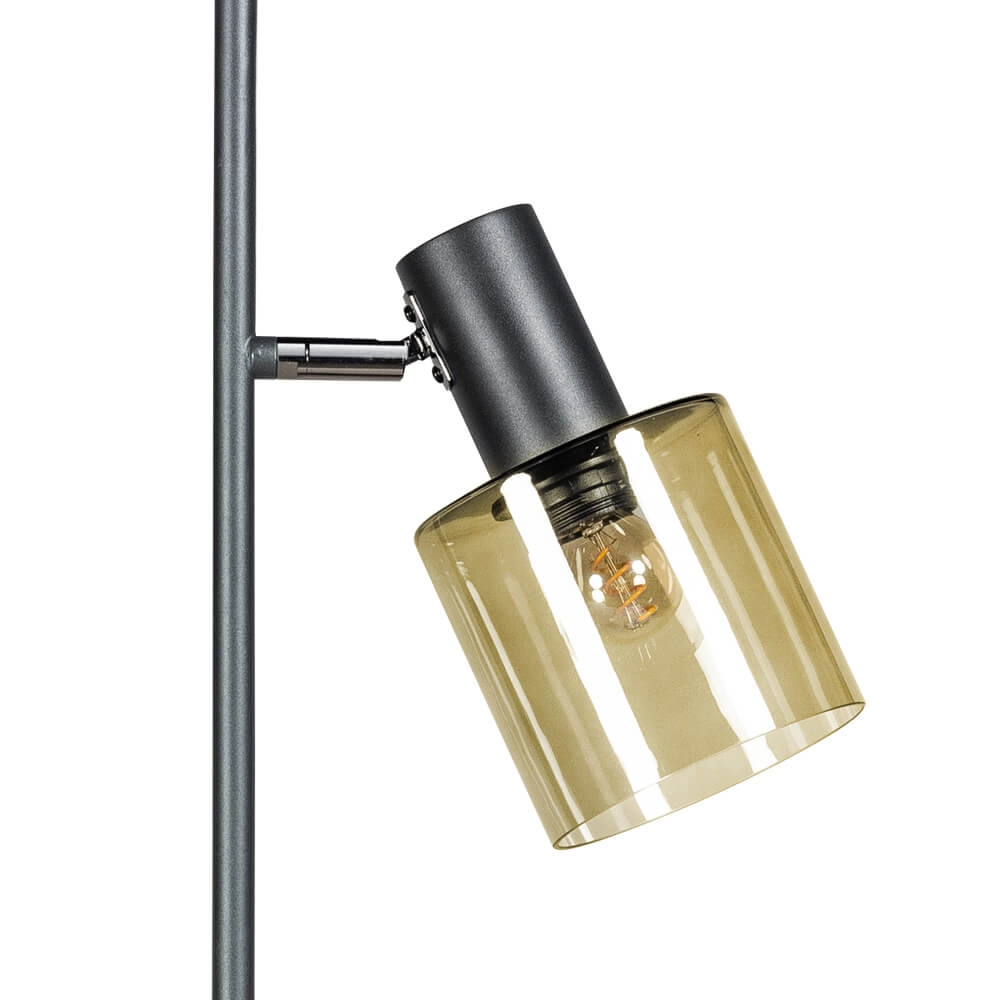Glass floor lamp Sledge Glass 2-light black with gold glass ETH 8720195302866