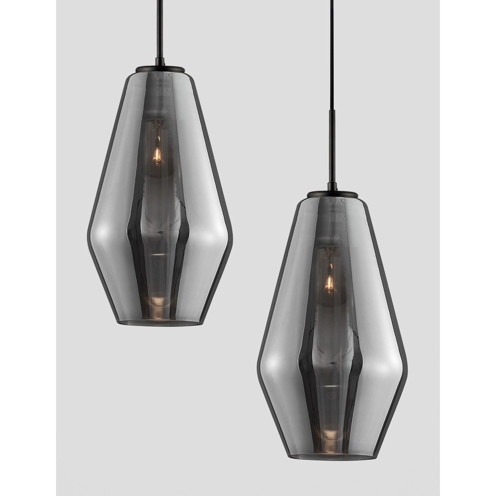 Pendant lamp Veiro chrome glass Ø 17 x 28.5cm Lyora 5212017421289