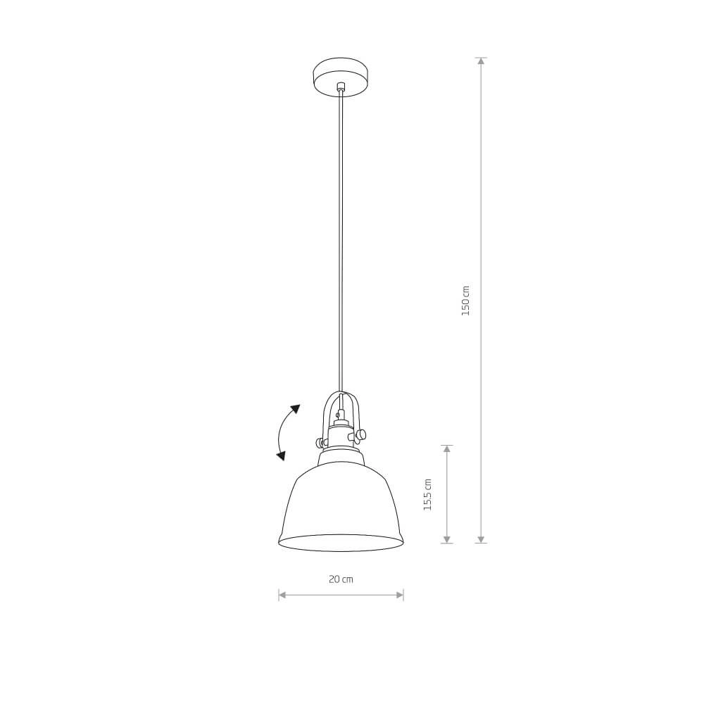 Ø 20cm hanging lamp Amalfi with glass Lyora 5903139915397