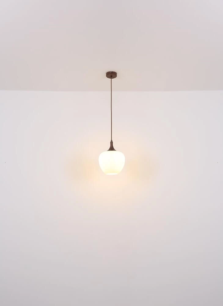 Brown pendant lamp Maxy 1-light Ø 24cm Globo 9007371445356