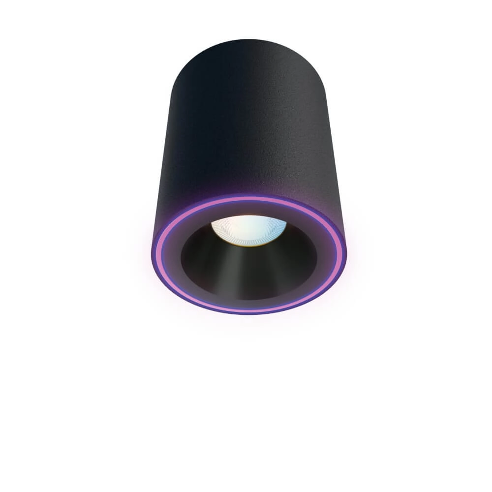 Smart surface-mounted spotlight Halo black