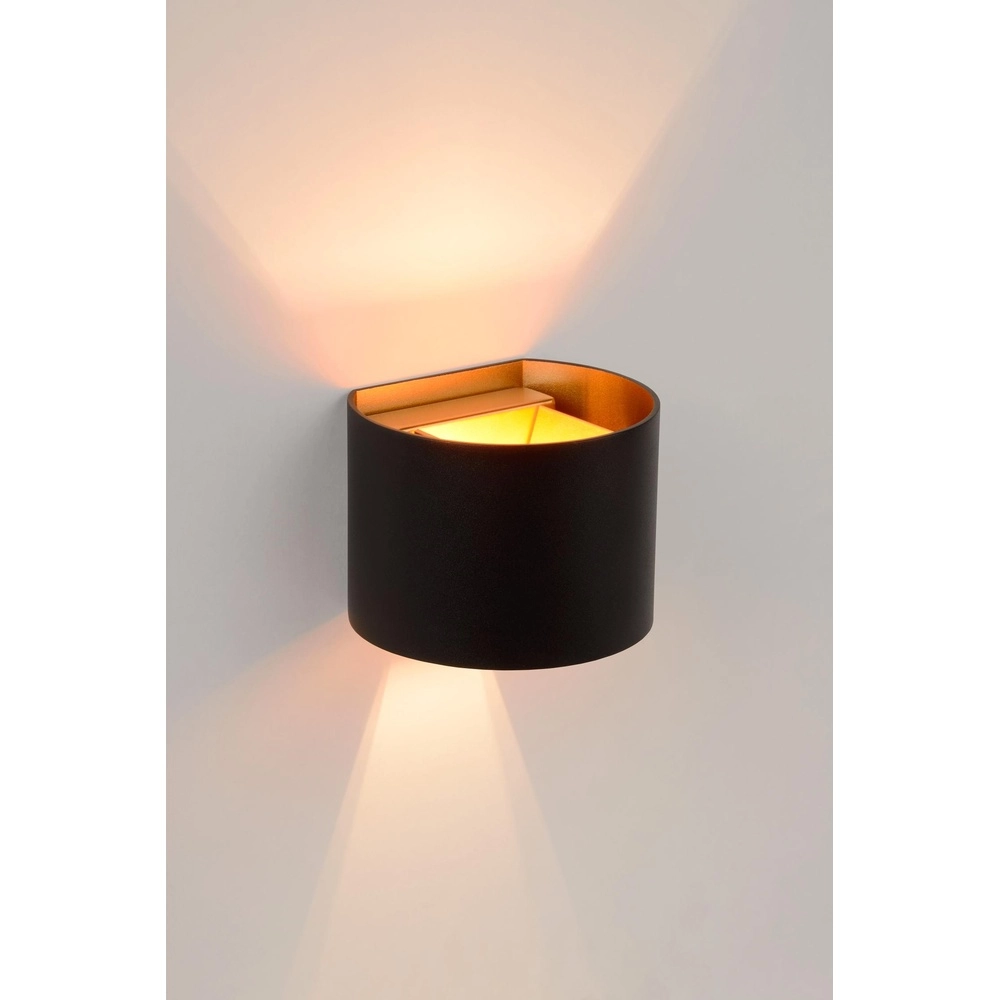 Rounded wall spot Xio 2700K black Lucide 5411212092007