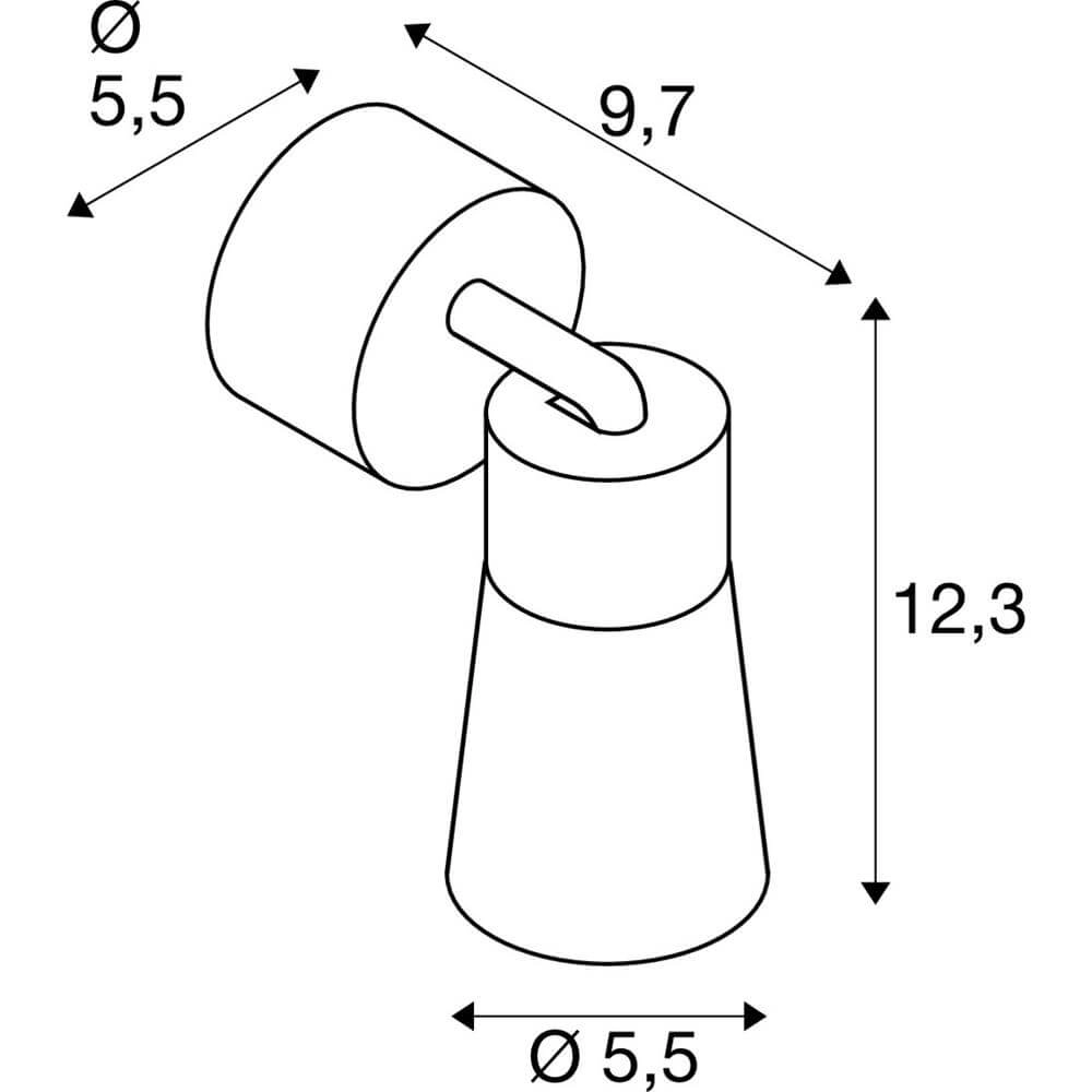 Surface-mounted spot Puri 2.0 Cone black single SLV 4024163294386