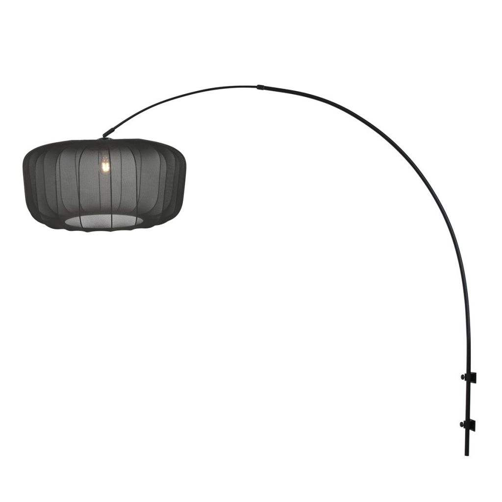 Black wall lamp Vela Lino with black shade Ø60cm Steinhauer 8712746182040