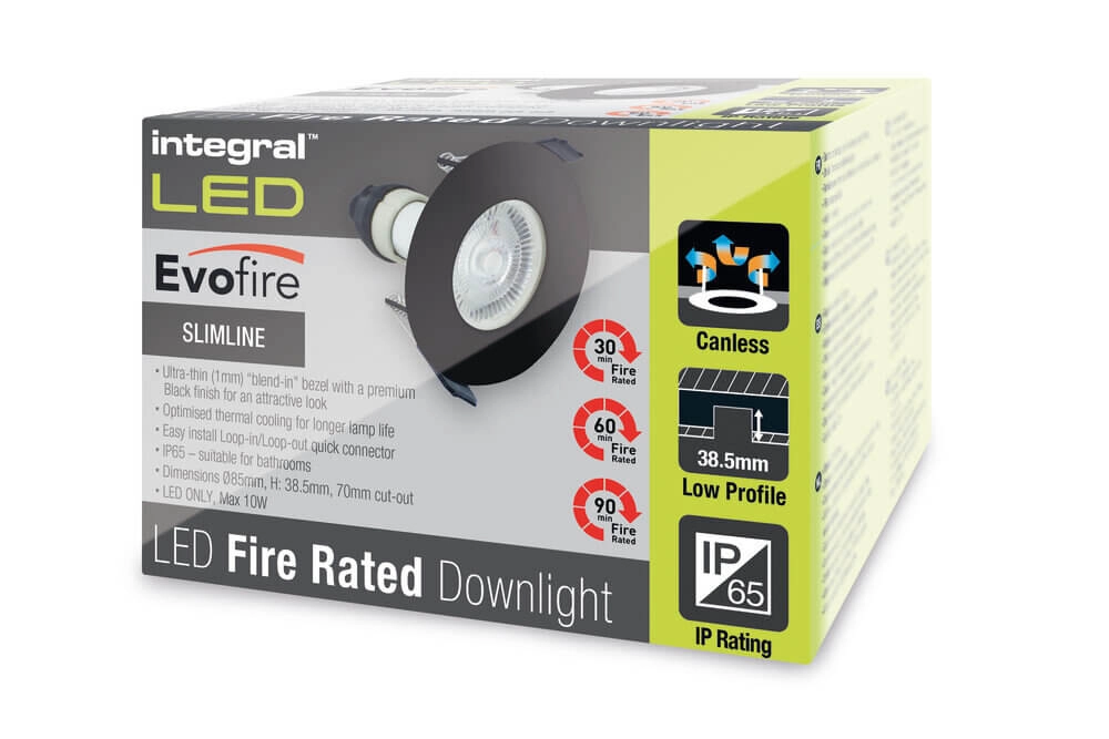 Black recessed spotlight EvoFire GU10 - round Lyora 5055788253792