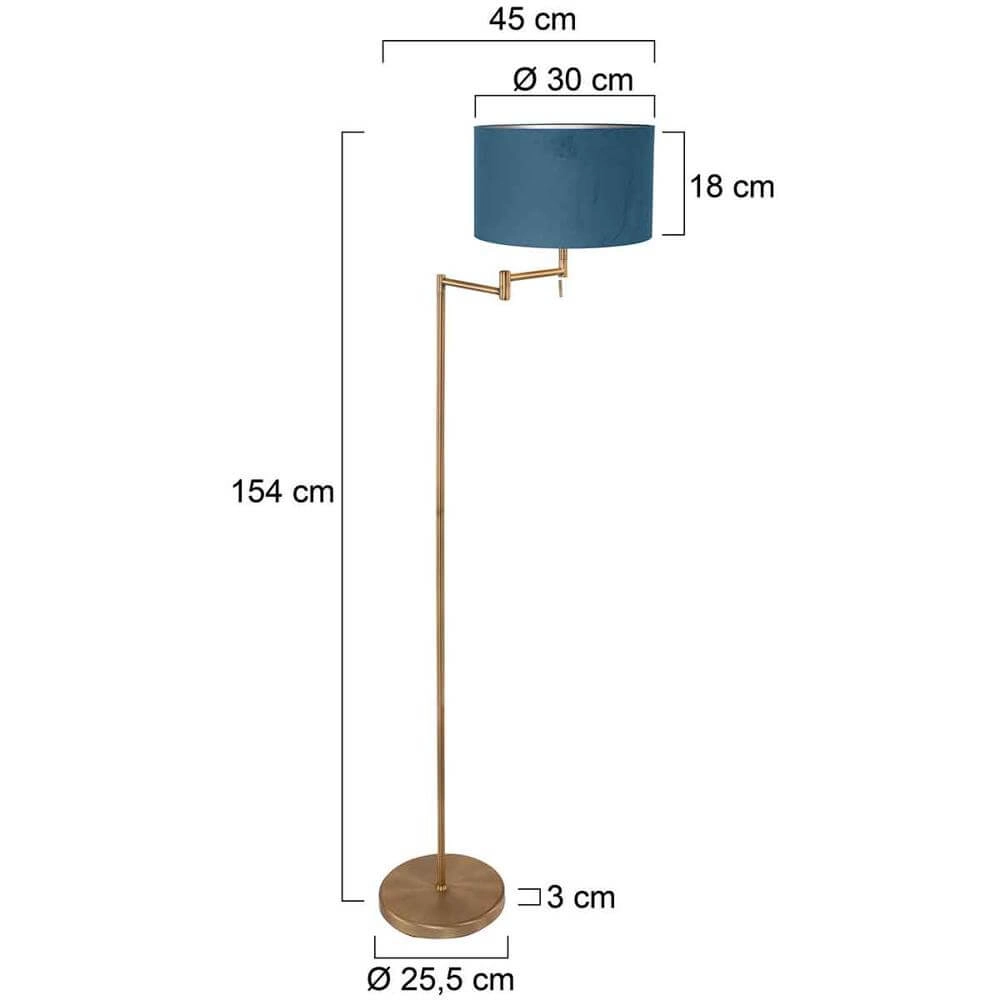 Floor lamp Bella bronze with blue cap Steinhauer 8712746174472