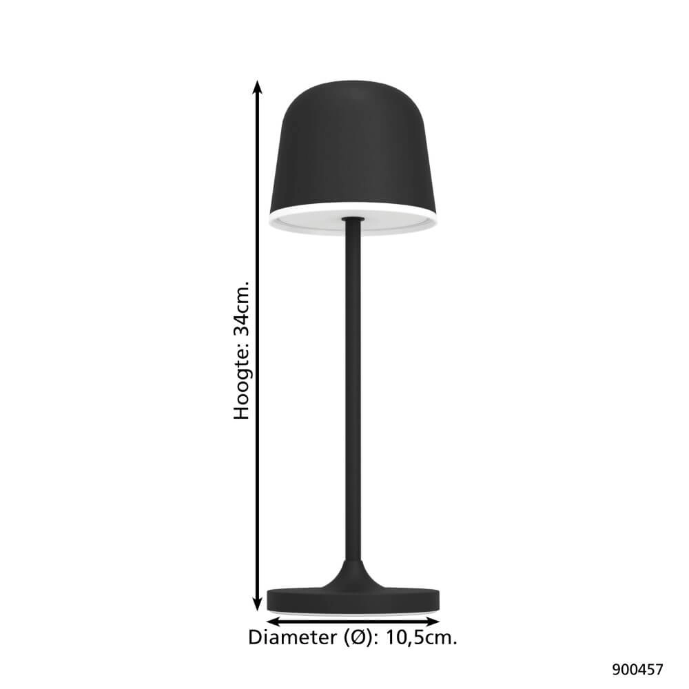 Rechargeable outdoor lamp Mannera black Eglo 9008606243990