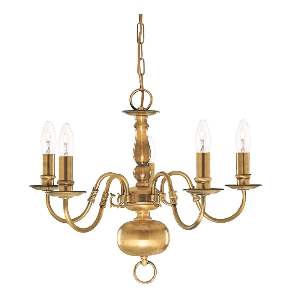 Brass Chandelier Flemish Searchlight 5013874159854