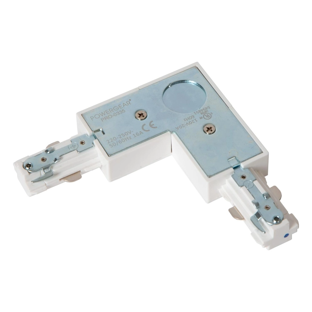 Rail L-connector Track 1-phase left white