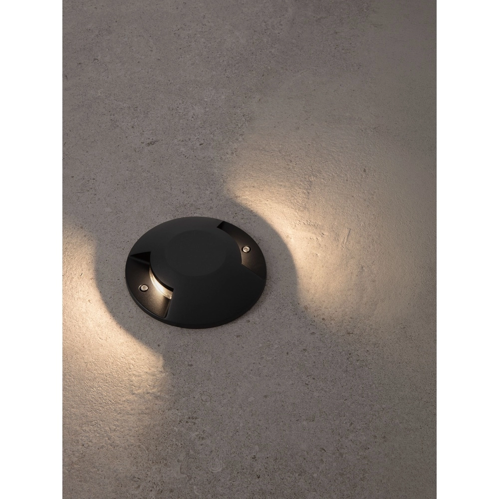 Flat surface-mounted ground spot Grado black - 12W Lyora 5212017497901