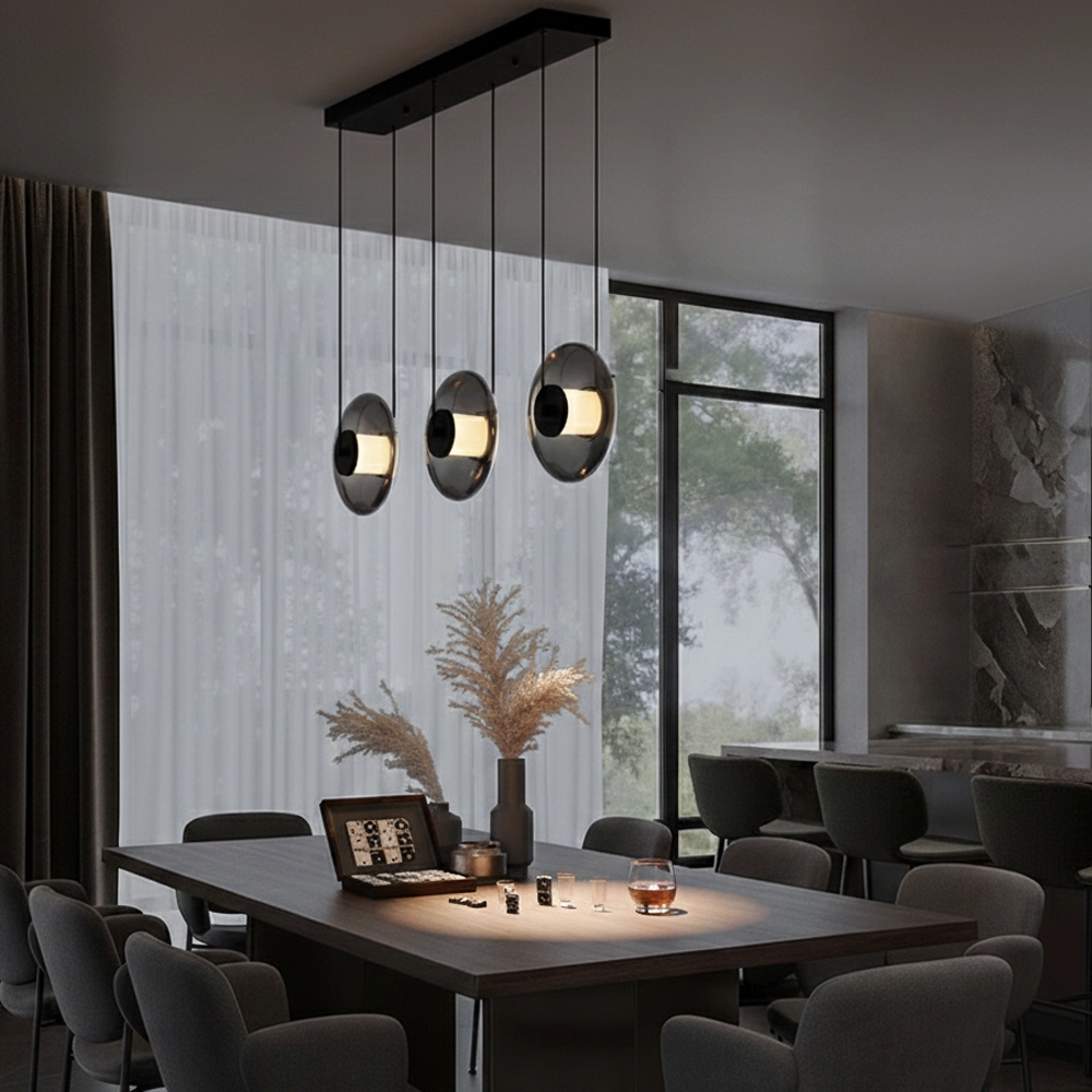 Unique pendant lamp Ballet black 3-light straight