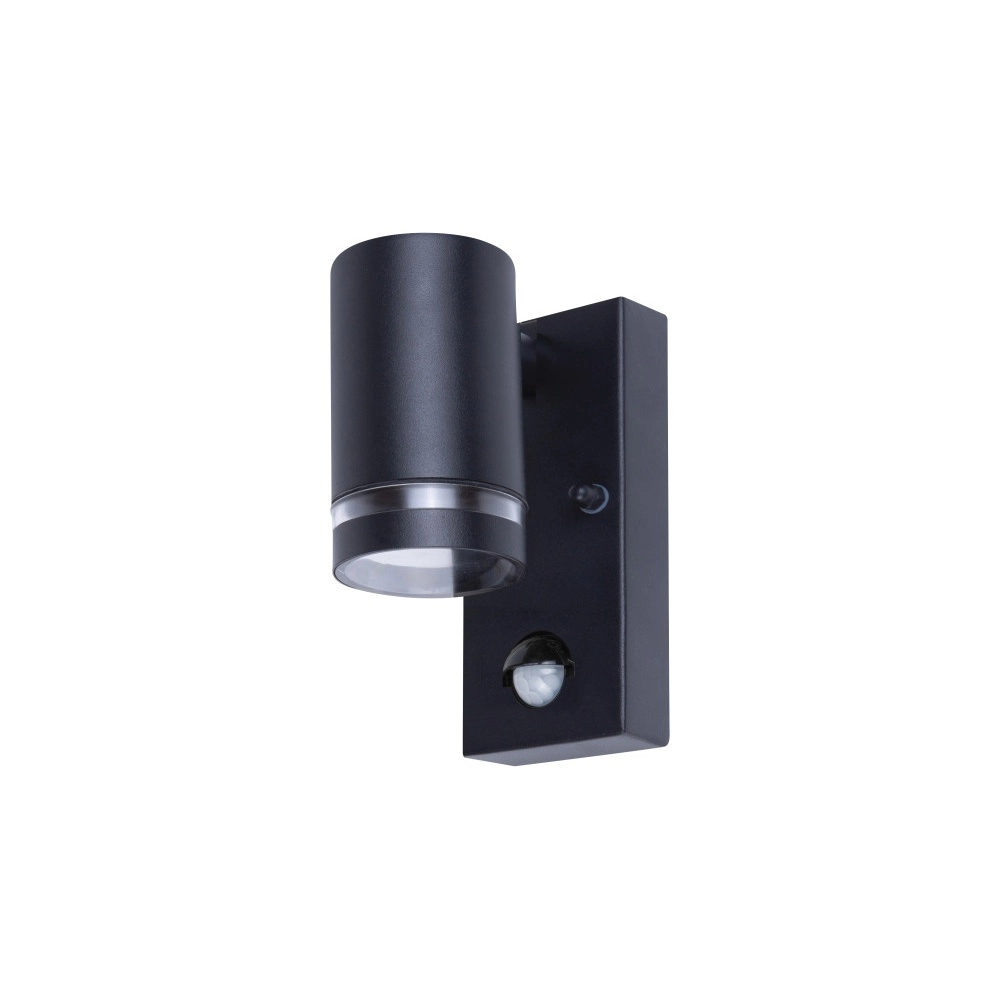 Wall spotlight with sensor Opden Black - 1x GU10
