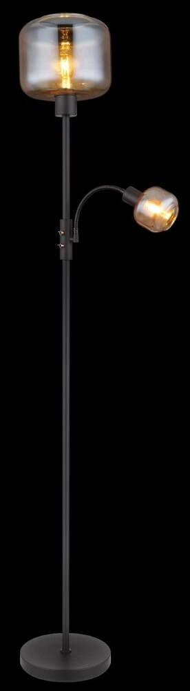 Black floor lamp Giuseppe Amber glass Globo 9007371441228