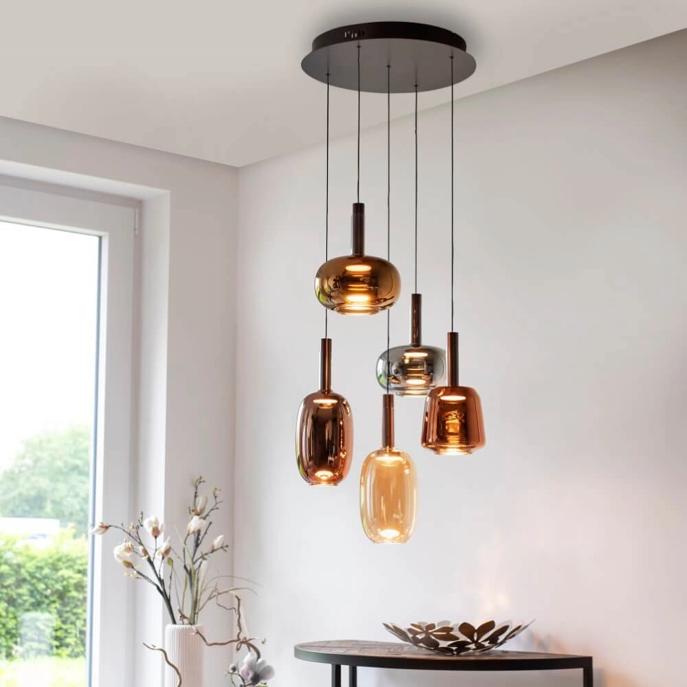 Cheerful hanging lamp Irides 6-light round Paul Neuhaus 4012248383681