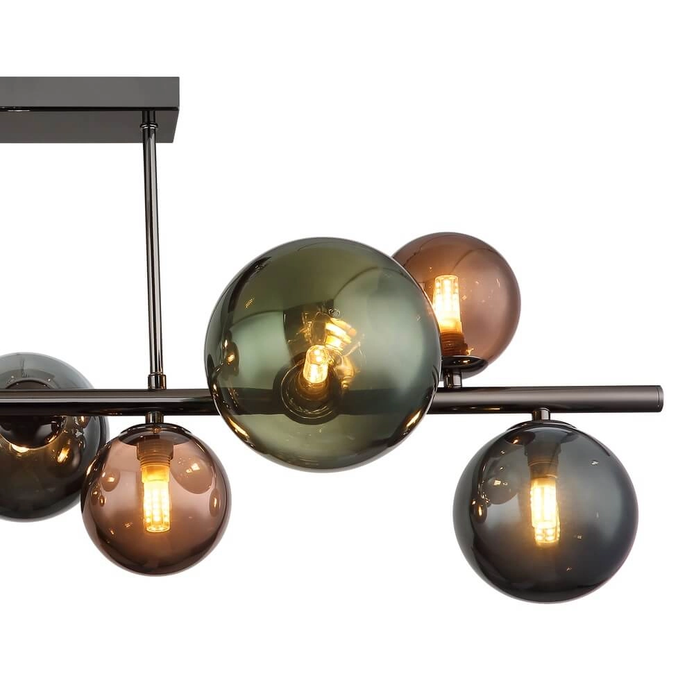 Black ceiling lamp Riha Coloured glass 9-lights Globo 9007371453115