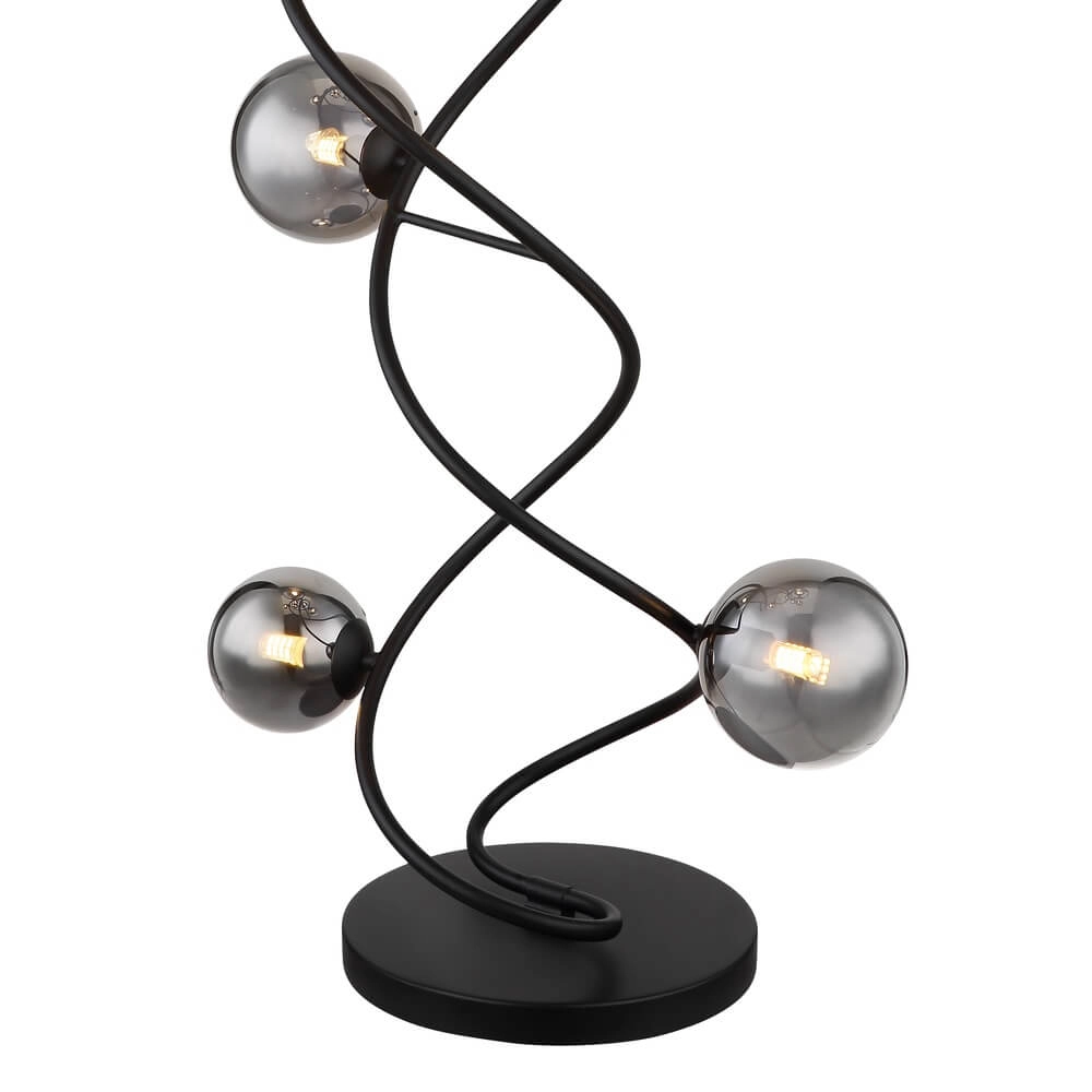 Black floor lamp Riha 9-light Globo 9007371445806