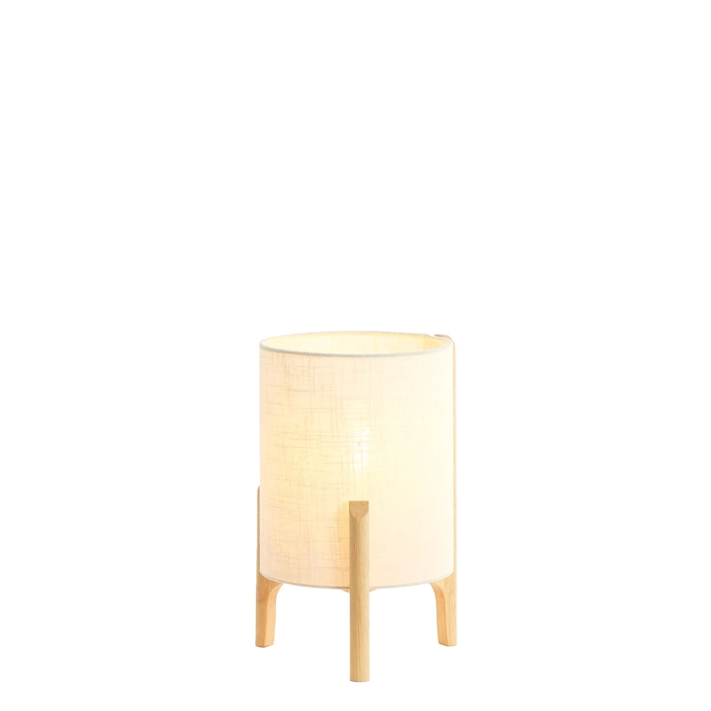Table lamp Litto Ø 22cm - wood look with natural linen Light & Living 8717807792688
