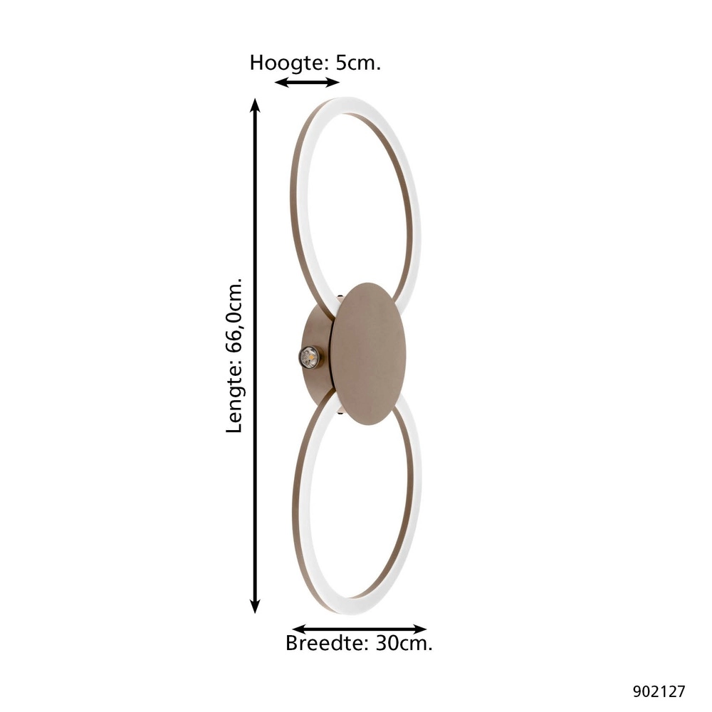 Design wall lamp Venticello 1 sand brown Eglo 9008606357475