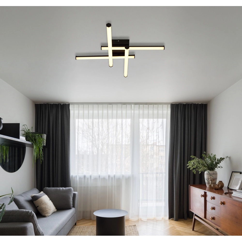 Modern ceiling lamp Kirina 50cm black square Globo 9007371515233