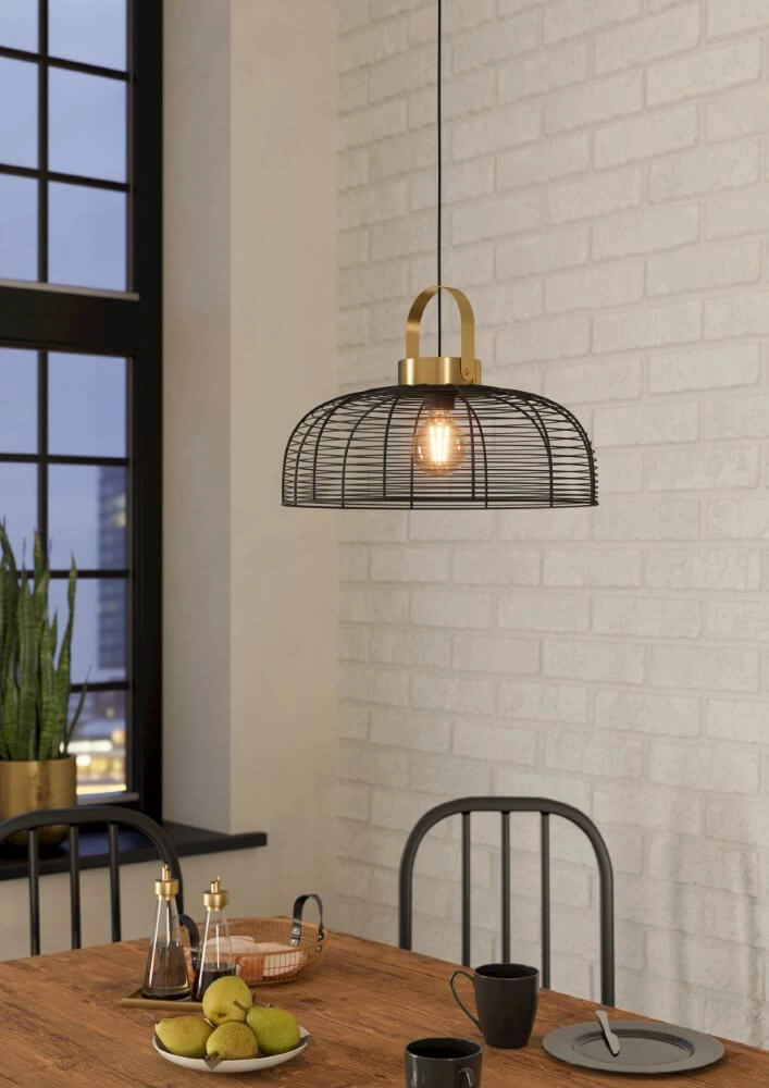Wire lamp Roundham Ø 45cm - black with gold Eglo 9002759439644