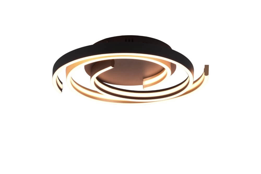 Dimmable ceiling lamp Caya gold with black Trio 4017807541953