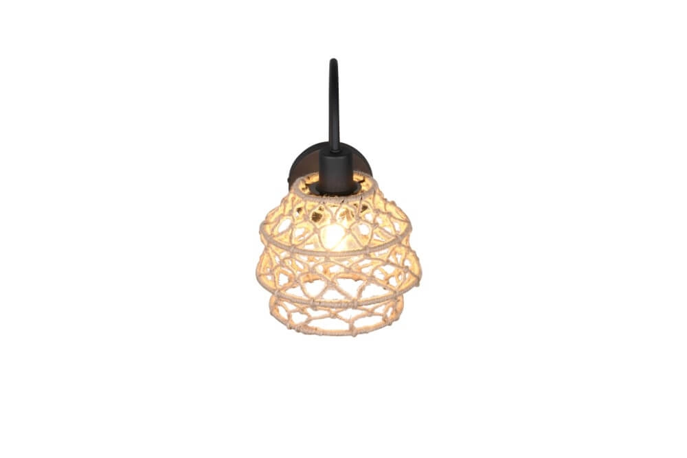 Rattan wall lamp Hive with black Trio 4017807637212
