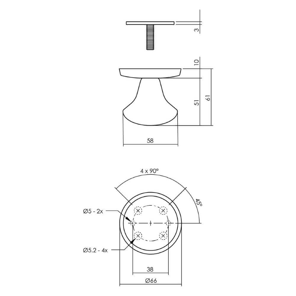 Front door set round Vurano Black core pull protection Intersteel 8714186540084