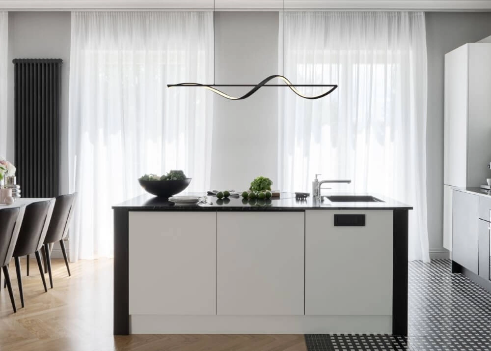 Wavy pendant lamp Violino Black design Globo 9007371446117