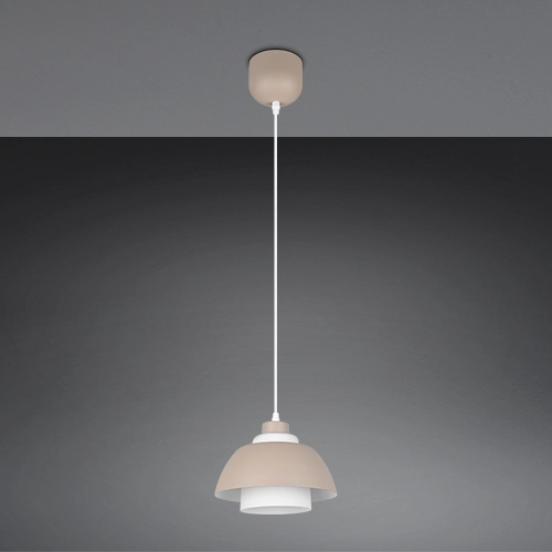 Design pendant lamp Tilos sand brown Ø 23cm Trio 4017807690088