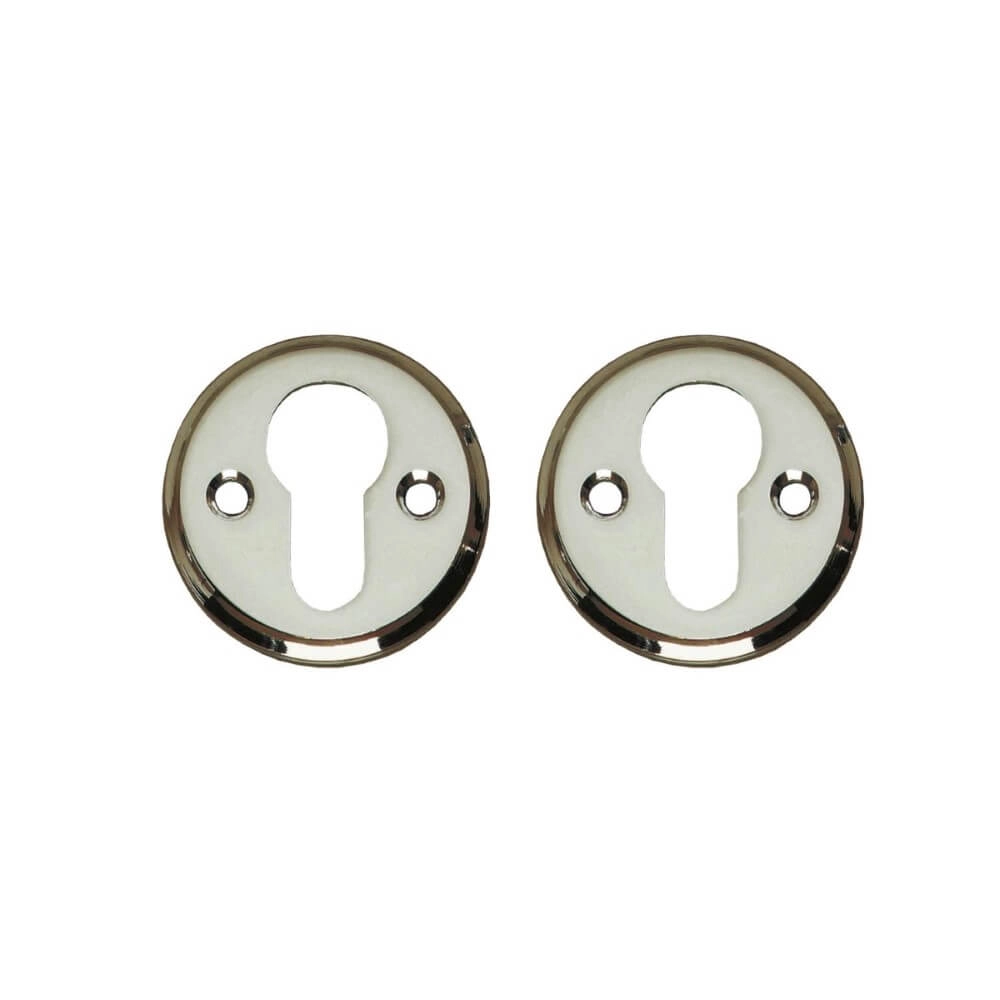 Set of 2 Cylinder Rosettes Tira Round nickel screw