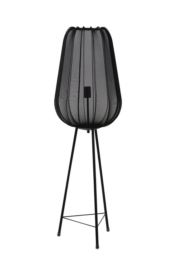 Bohemian floor lamp Plumeria black Ø 42cm Light & Living 8717807651299