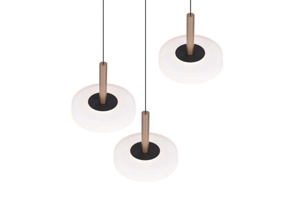 3-light LED pendant light Celeste white glass Trio 4017807627398