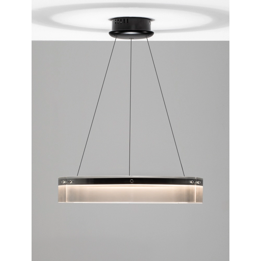 Design pendant lamp Pauline black with glass Ø 70cm