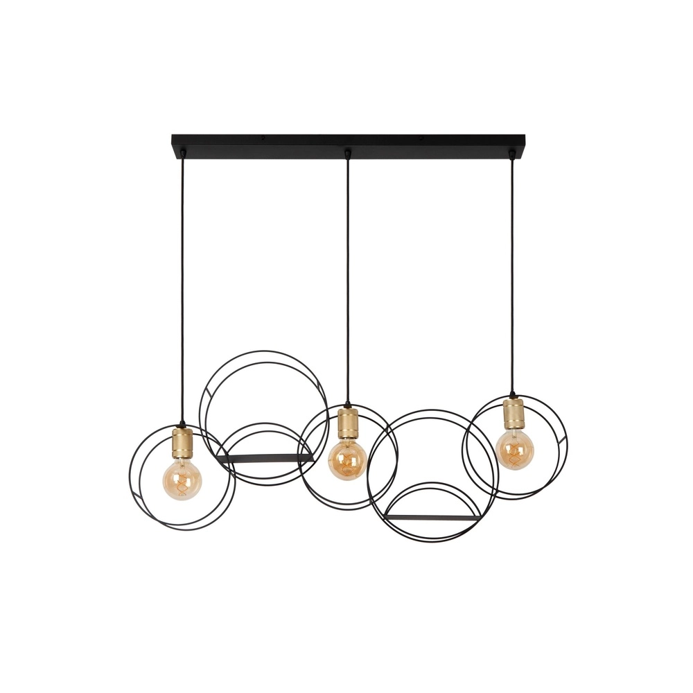 Unique pendant lamp Circle 3-light black