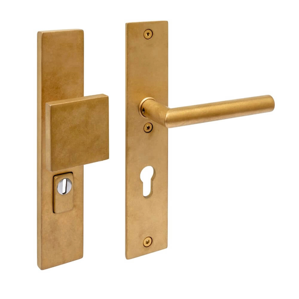 Front door fittings Jura PC 72mm brass tumbled