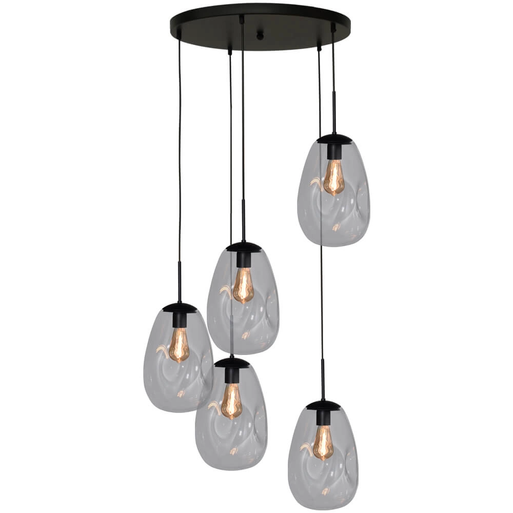 Vide hanging lamp Lava 5x clear glass Ø 22.5cm