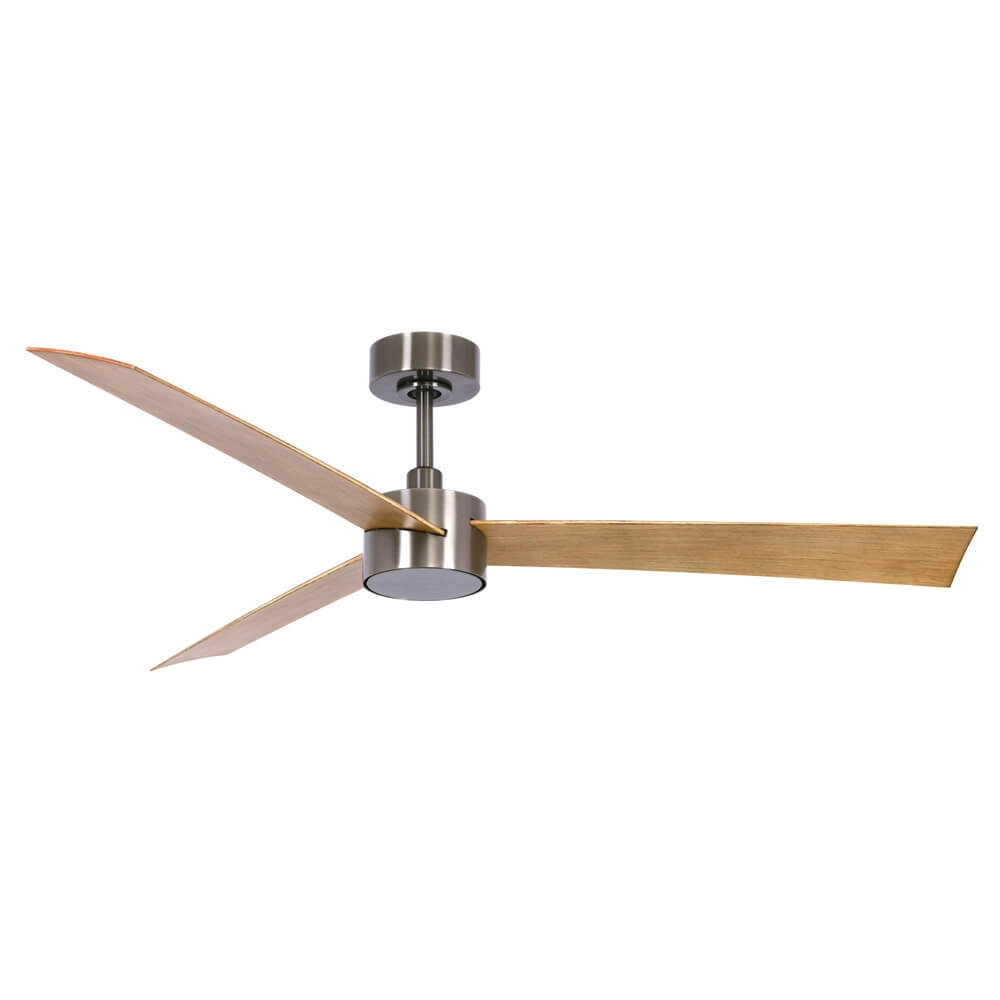 Ceiling fan Climate IV nickel with wood Ø132cm