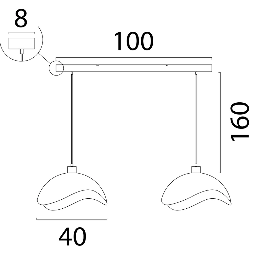 Office pendant lamp Volta 2x Ø40cm - white Masterlight 8718121395623