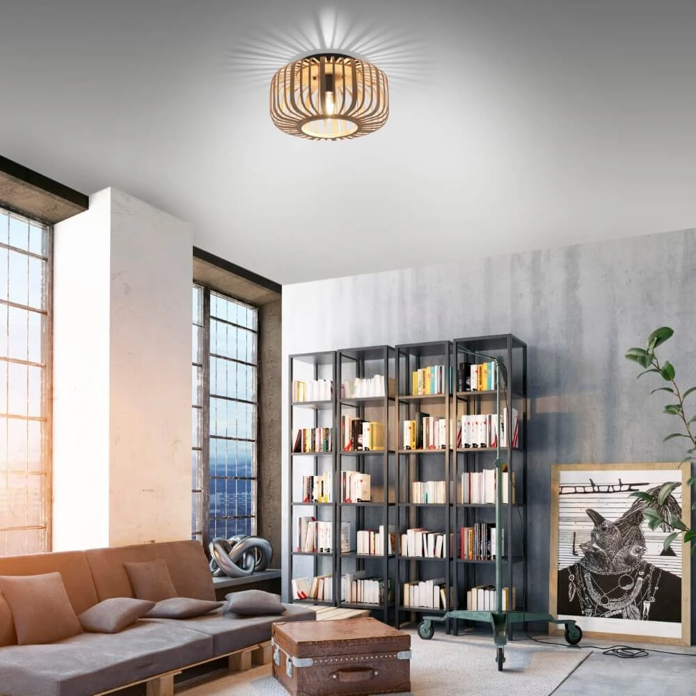 Ceiling lamp wood Racoon Ø 42cm Just Light 4043689984366