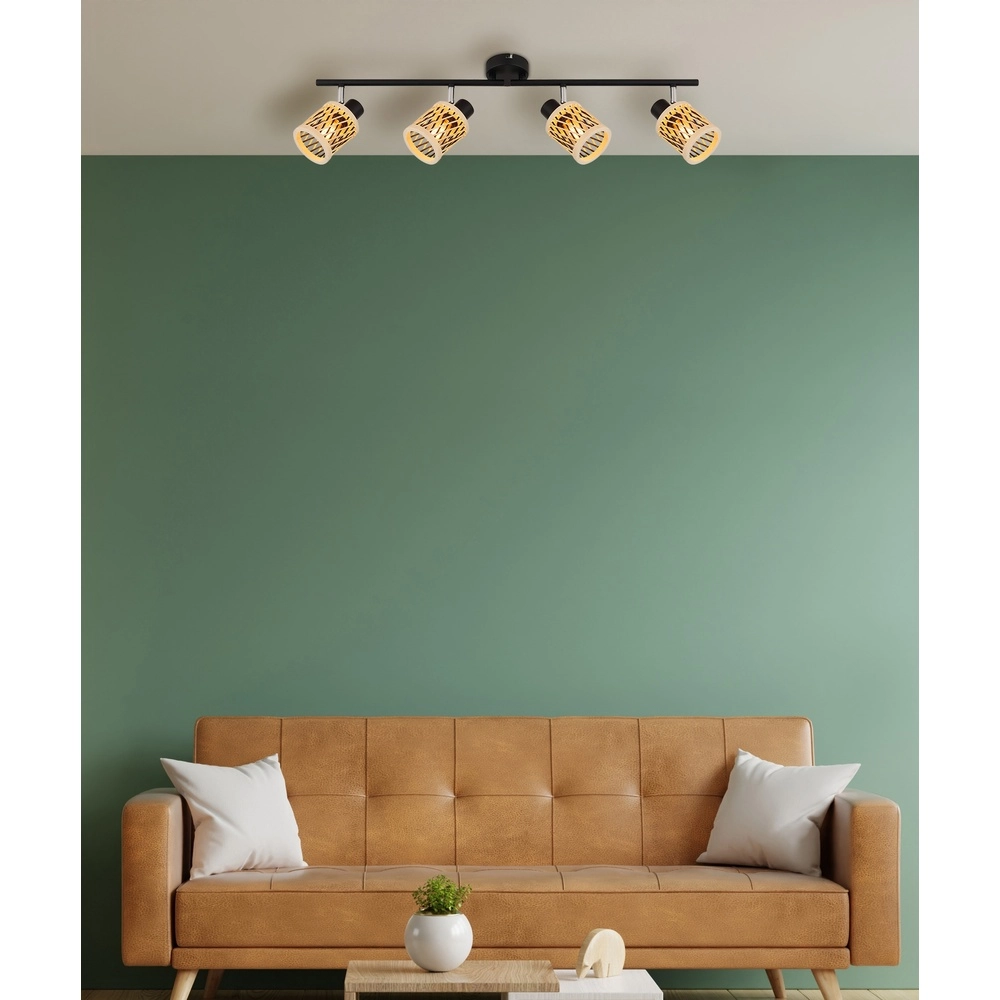 Wall lamp Mali 4-light black with caps Globo 9007371522729