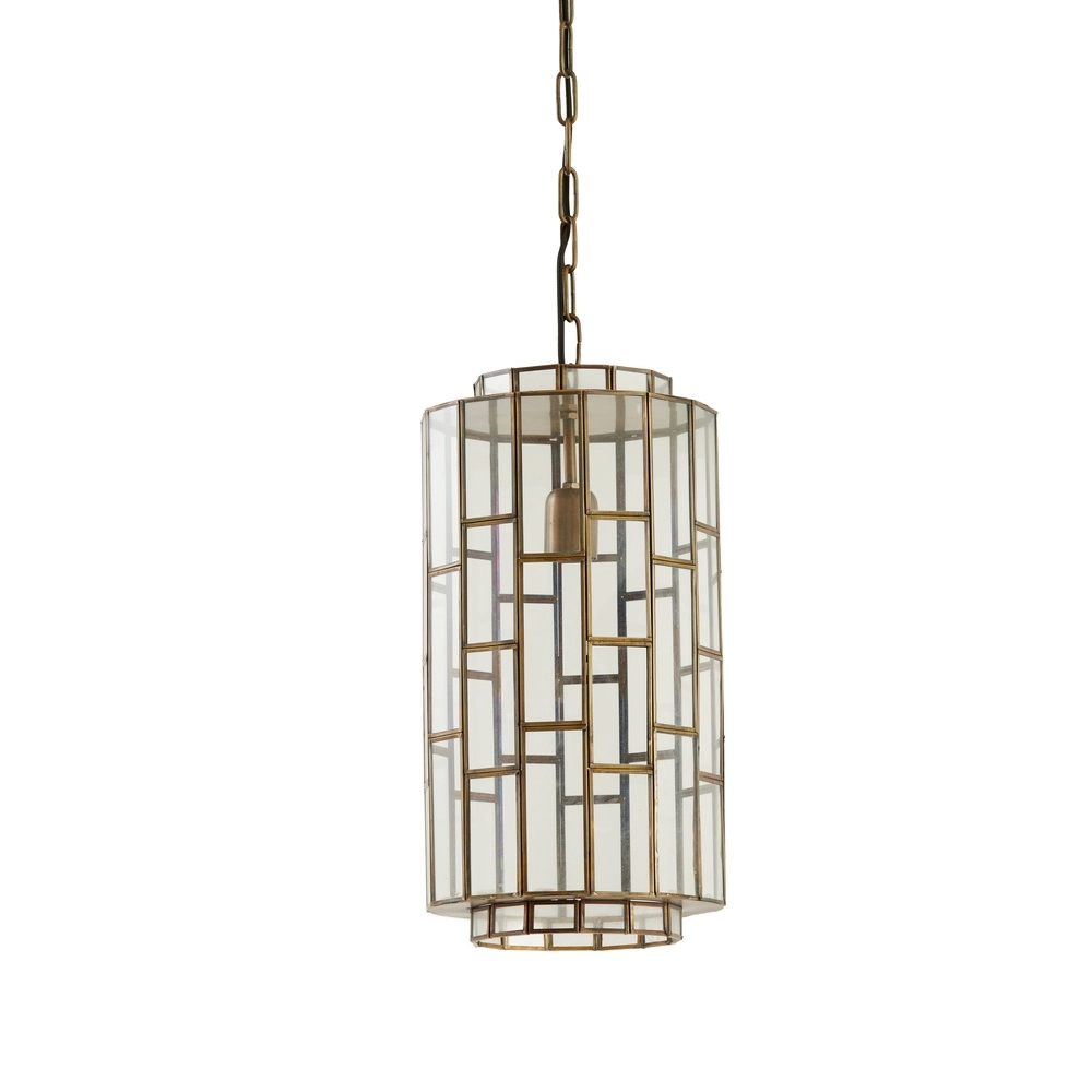 Glass pendant lamp SÃ¸strene Ø 24cm - glass with brass