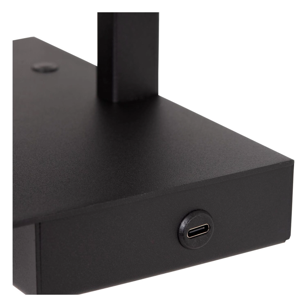 Design bedside lamp Gregory black with USB charging point Lucide 5411212303370