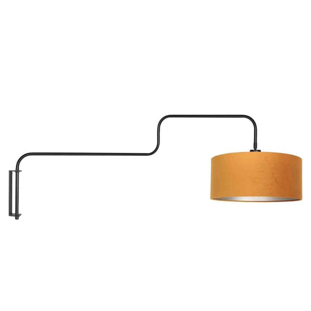 Wall lamp Bloeba black with golden hood