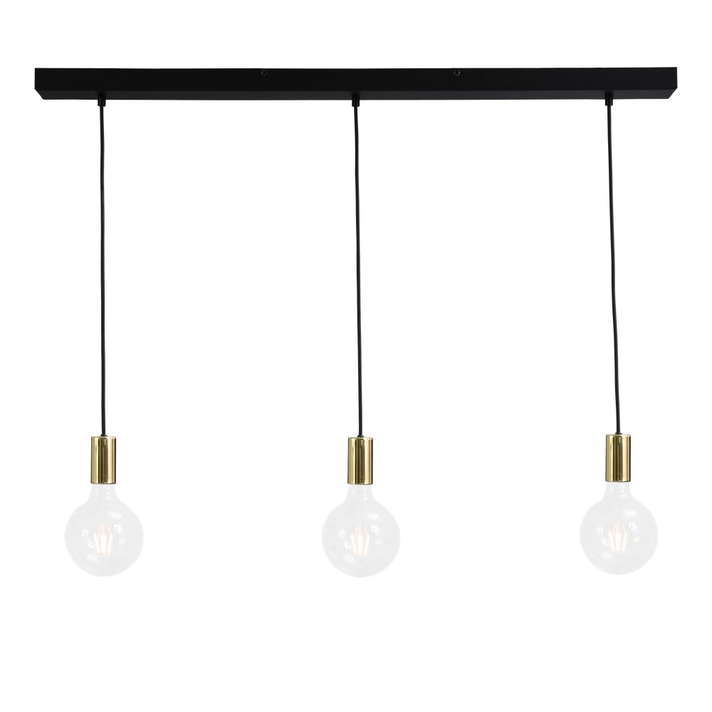 Pendant lamp Concepto 3-light black with gold
