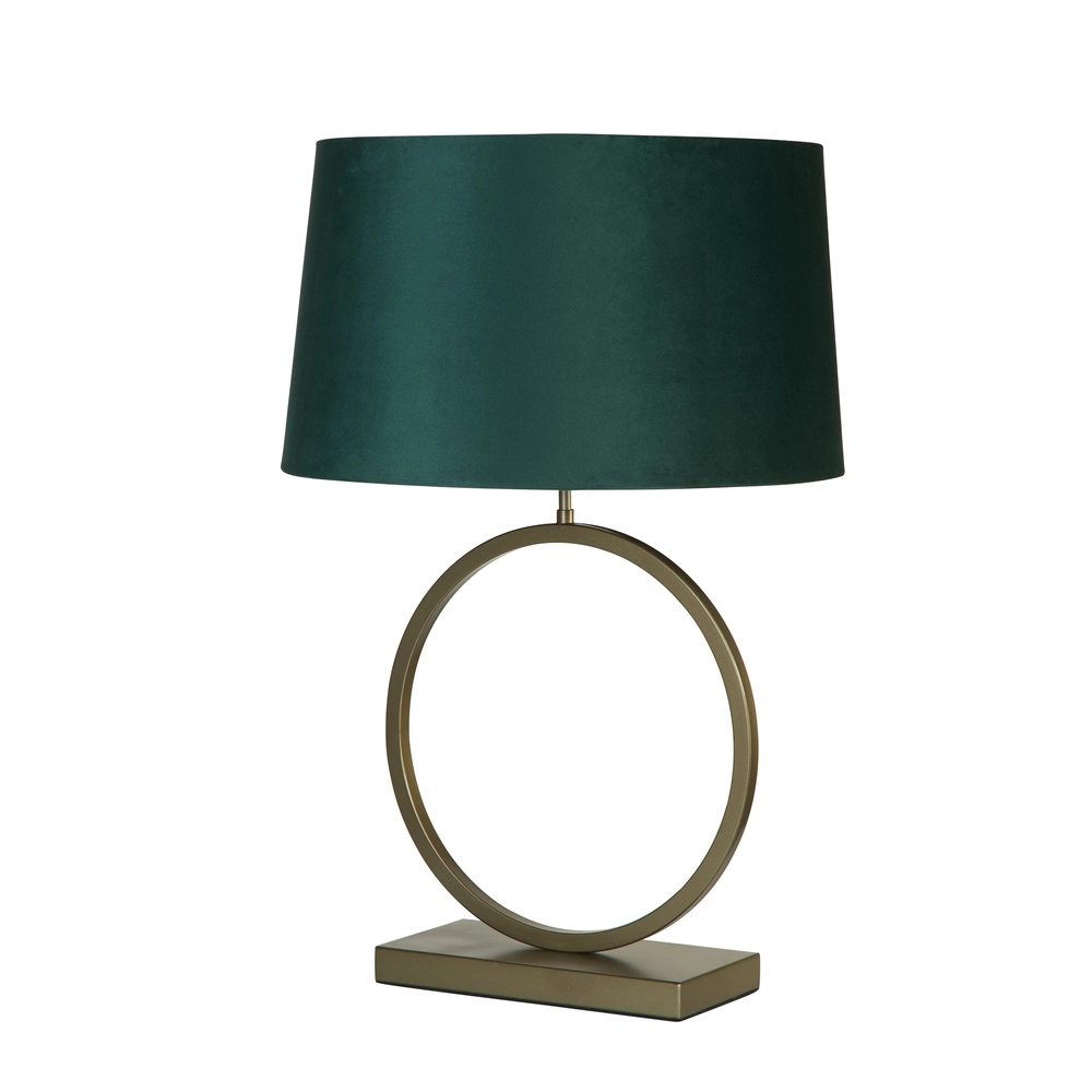 Table lamp Elegant bronze with emerald cap