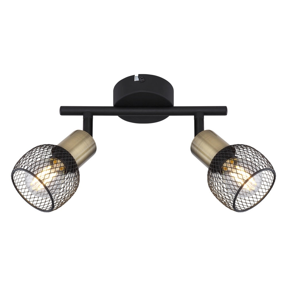Ceiling lamp Fiastra 2-light black with mesh Globo 9007371415120
