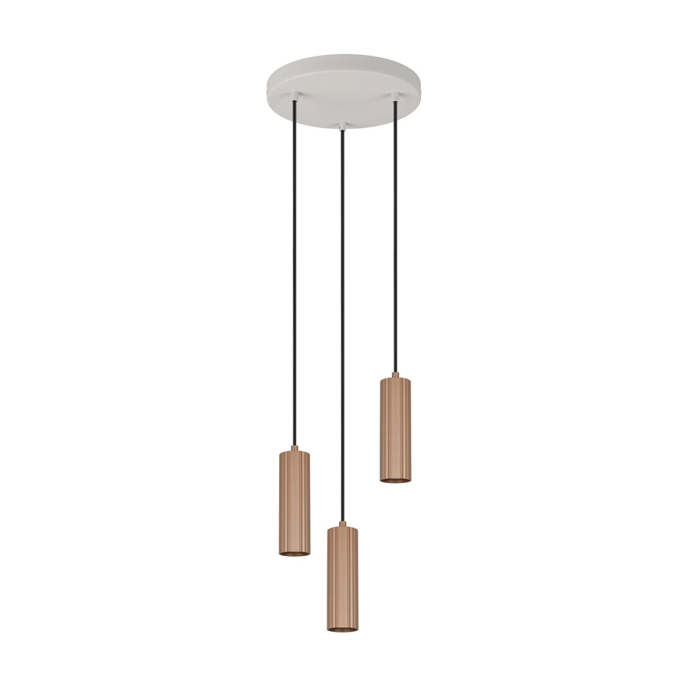 Pendant lamp Soka 3-light mocha brown Trio 4017807670172